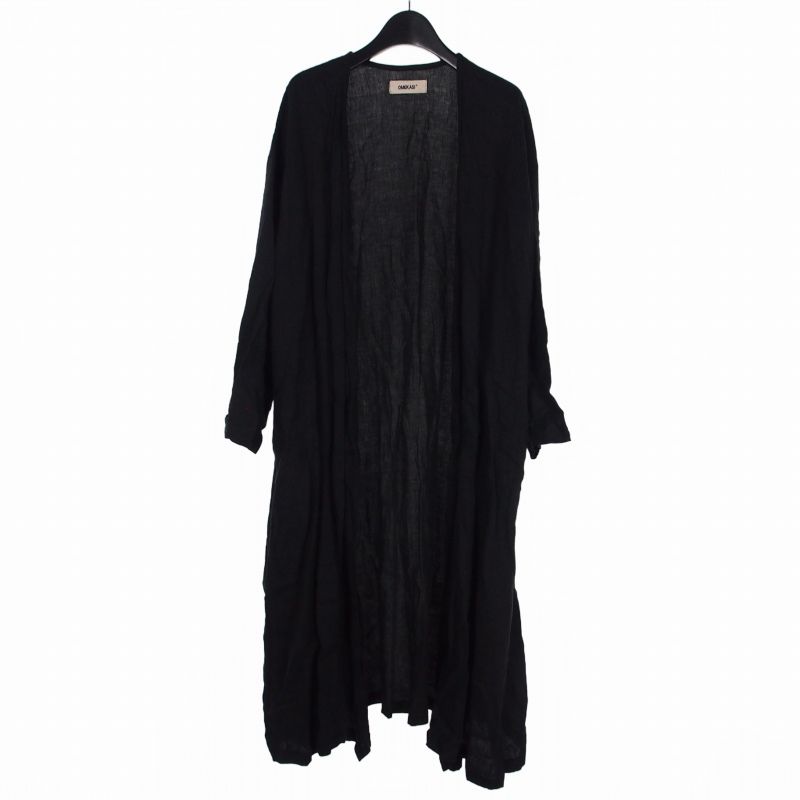 オメカシ omekasi リネン ガウン コート ブラック 黒 H01837 - メルカリ