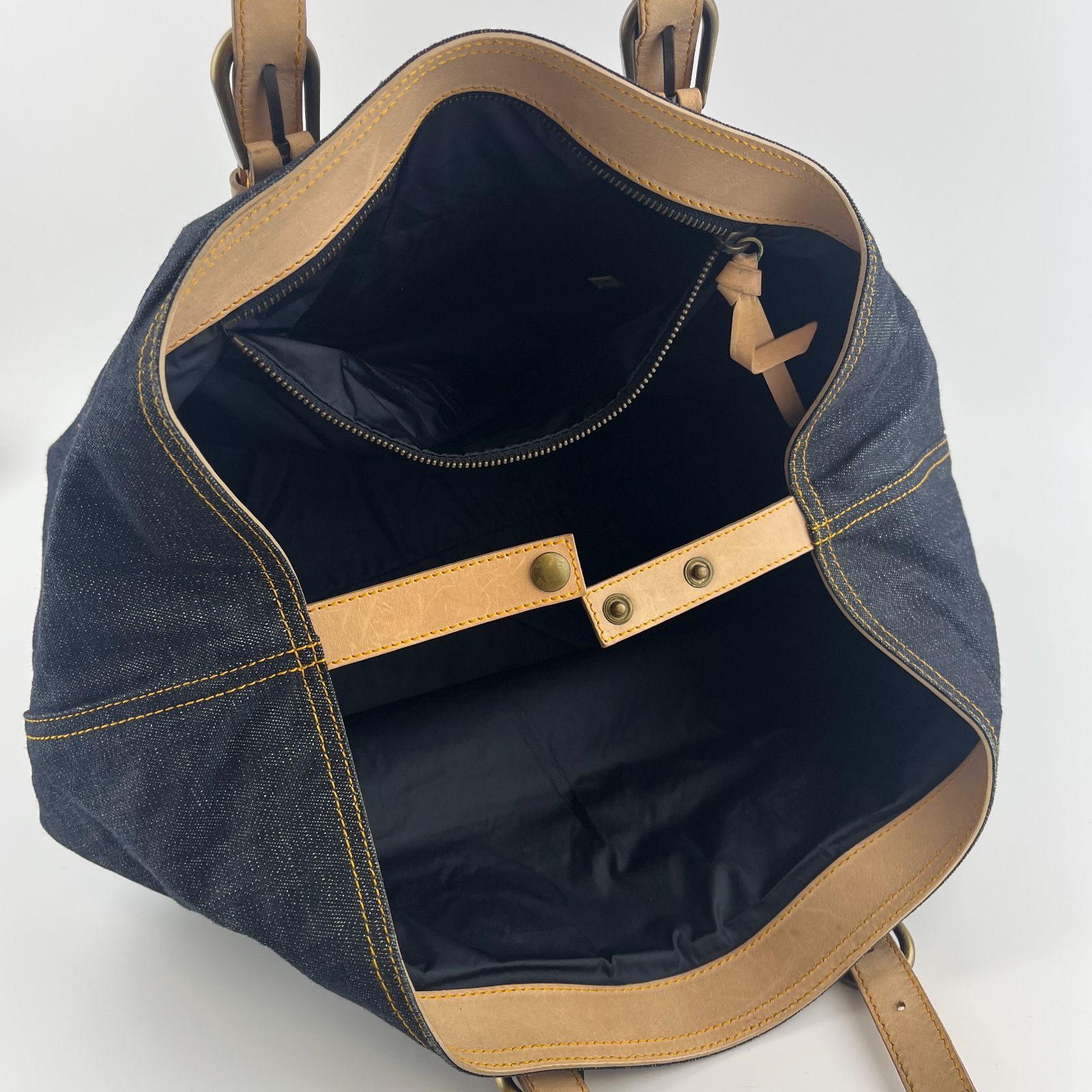 中古】miumiu ミュウミュウ ハンドバッグ ネイビー デニム 