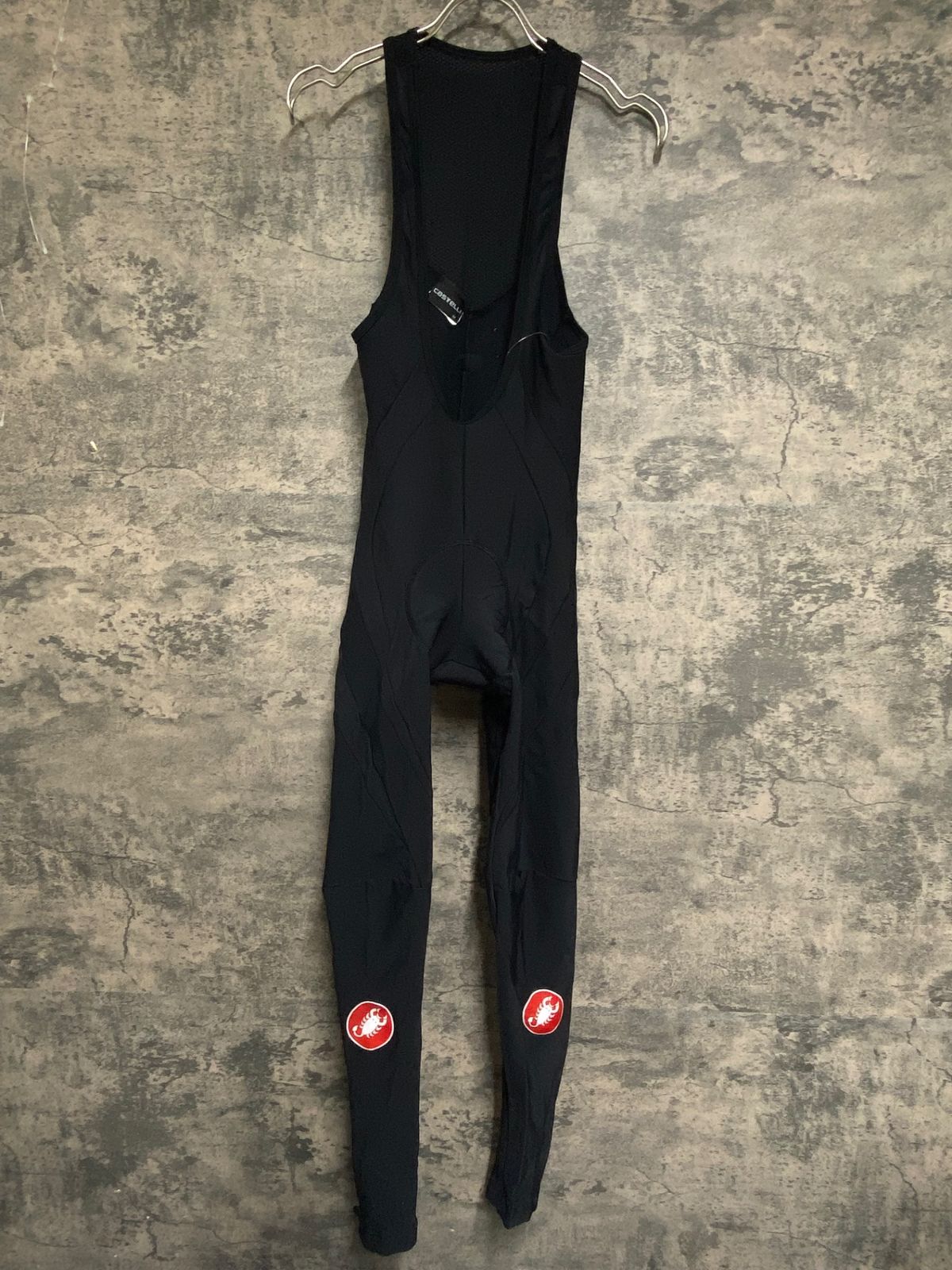 JV209 カステリ CASTELLI ビブタイツ 黒 M 裏起毛 ※スレ大、ロゴ