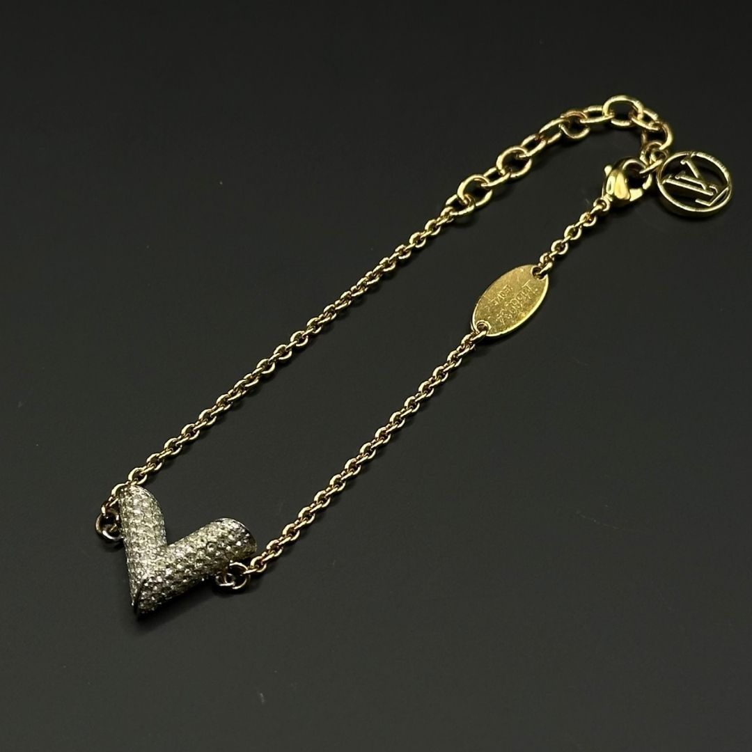 美品】Louis Vuitton エセンシャル V ブレスレット ラインストーン