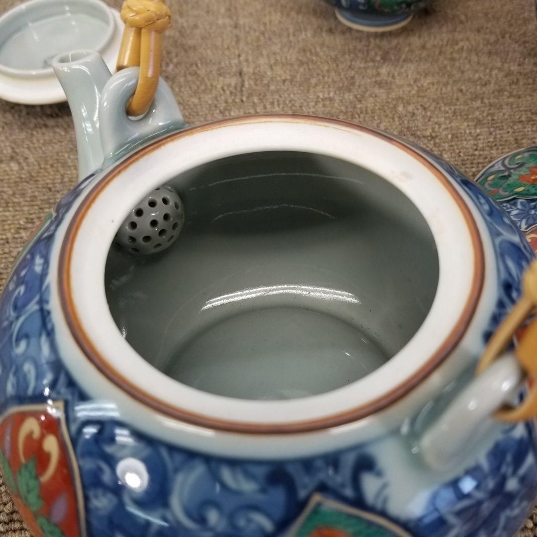 有田焼 来客用 茶器セット 瑞窯 仁窯内 急須 蓋付き湯呑 A7556A08