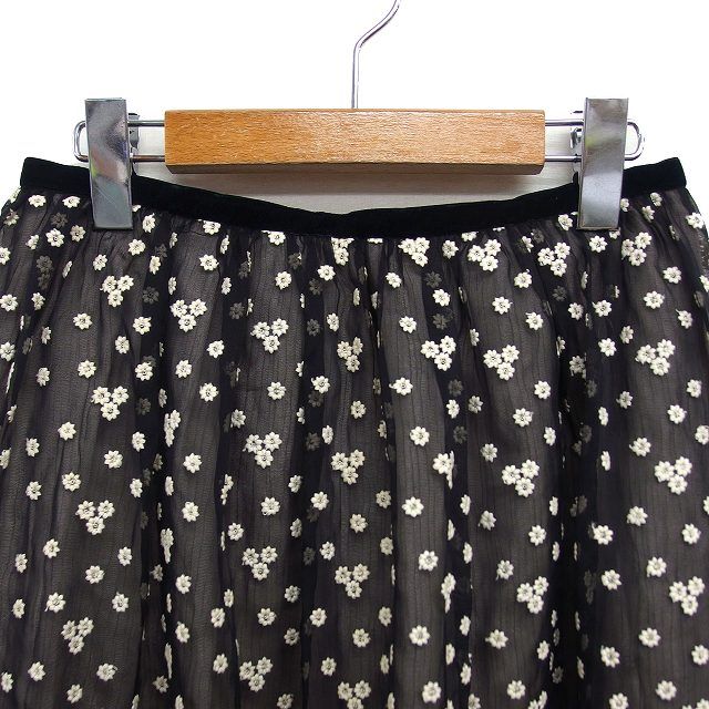 ロイスクレヨン Lois CRAYON フレア スカート ミニ 刺繍 花柄 シフォン