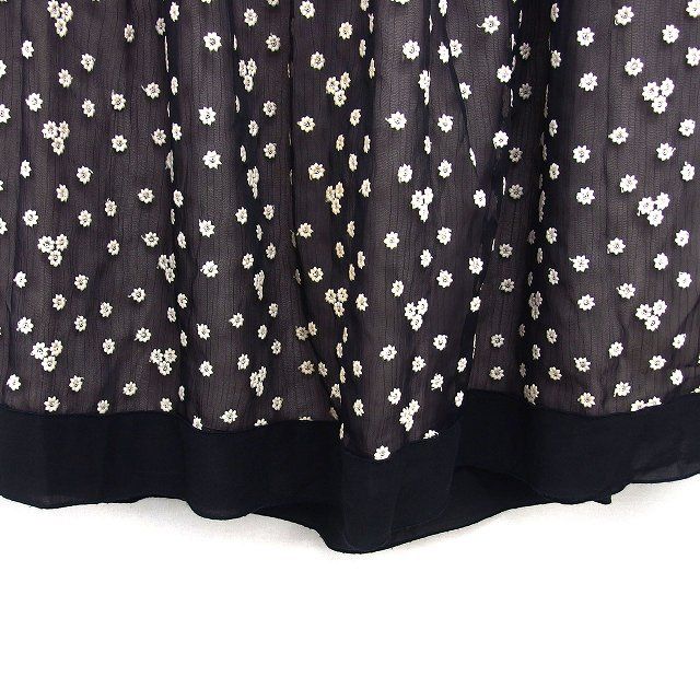 ロイスクレヨン Lois CRAYON フレア スカート ミニ 刺繍 花柄 シフォン