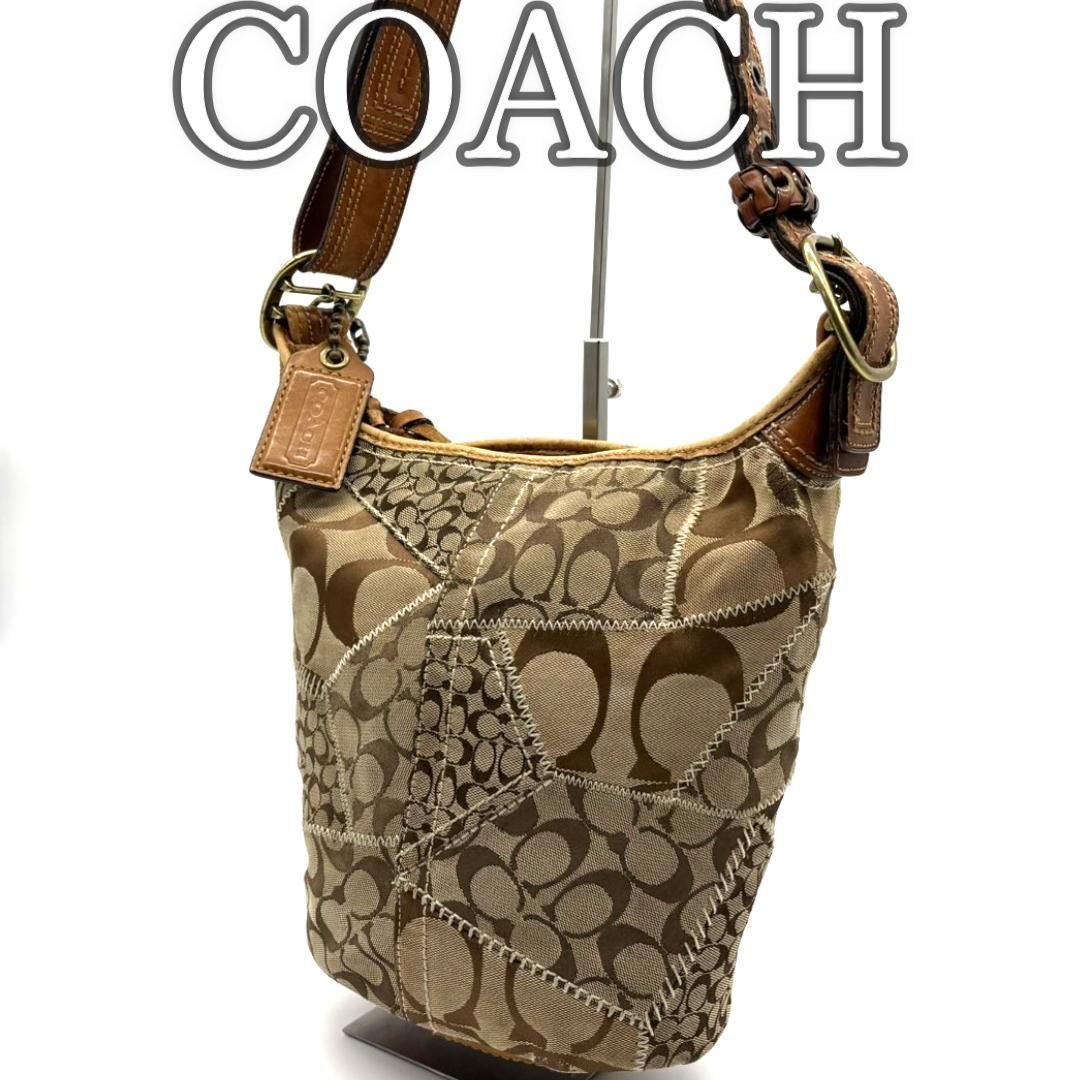 COACH コーチ Y2K パッチワーク シグネチャー バケツ型 ショルダー