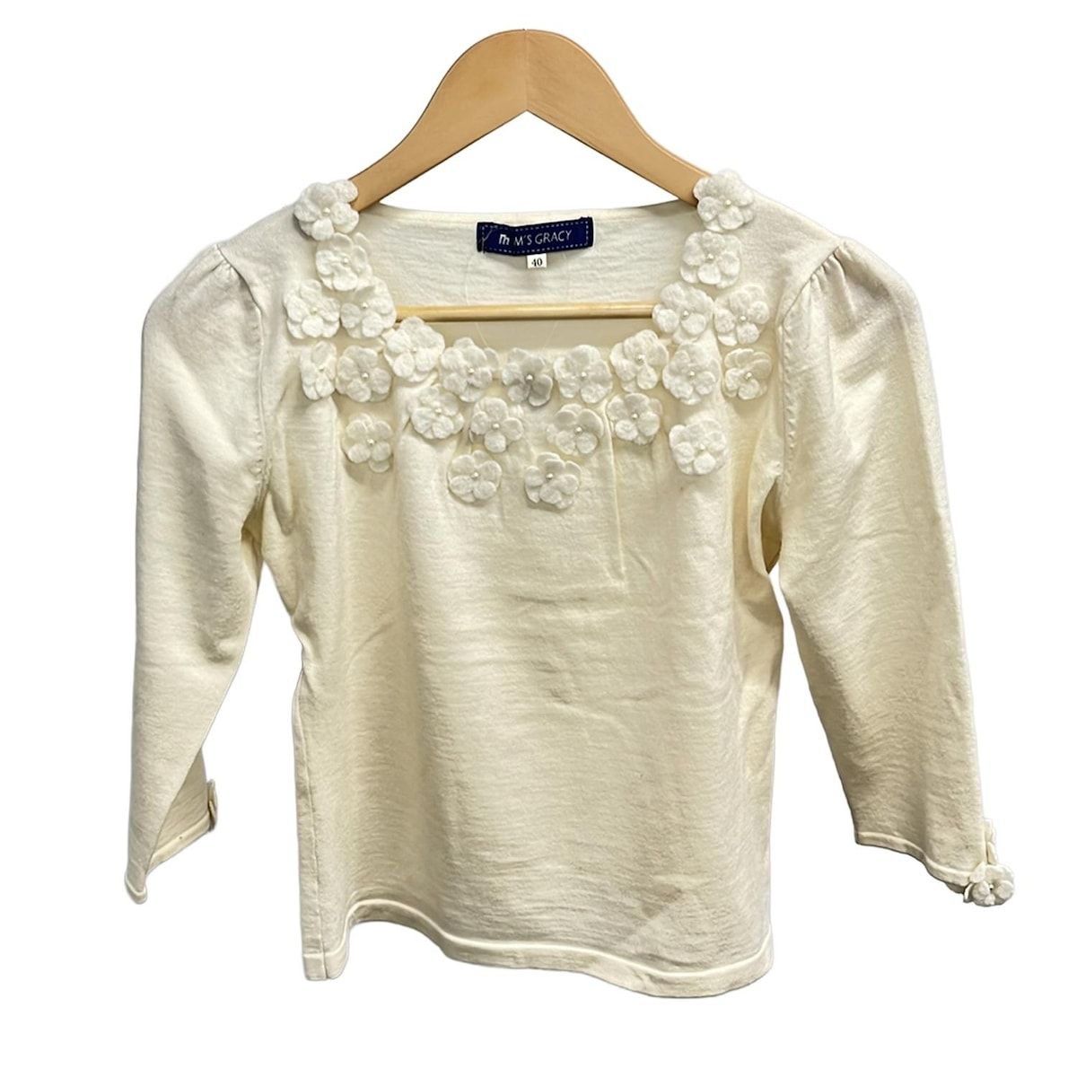 エムズグレイシー⭐︎カットソー40 M'S GRACY(エムズグレイシー) 七分袖カットソー サイズ40 M レディース