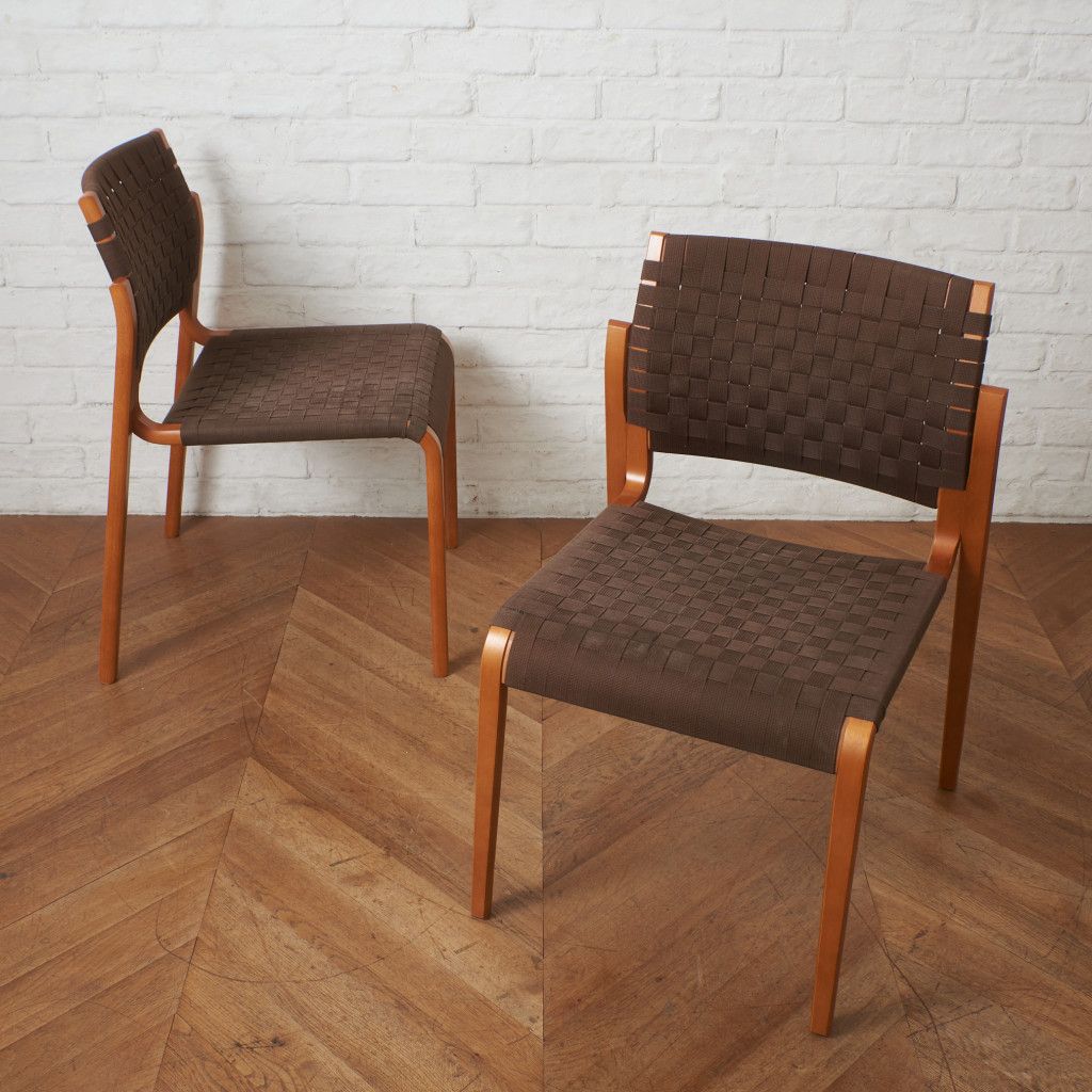 2脚セット arflex NT アームレス チェア アルフレックス 布テープ張り