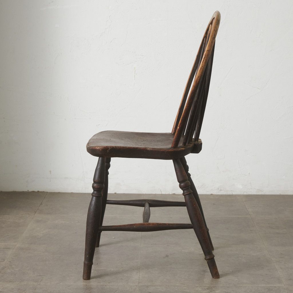 英国 アンティーク ウィンザーチェア 無垢材 フープバック ダイニング