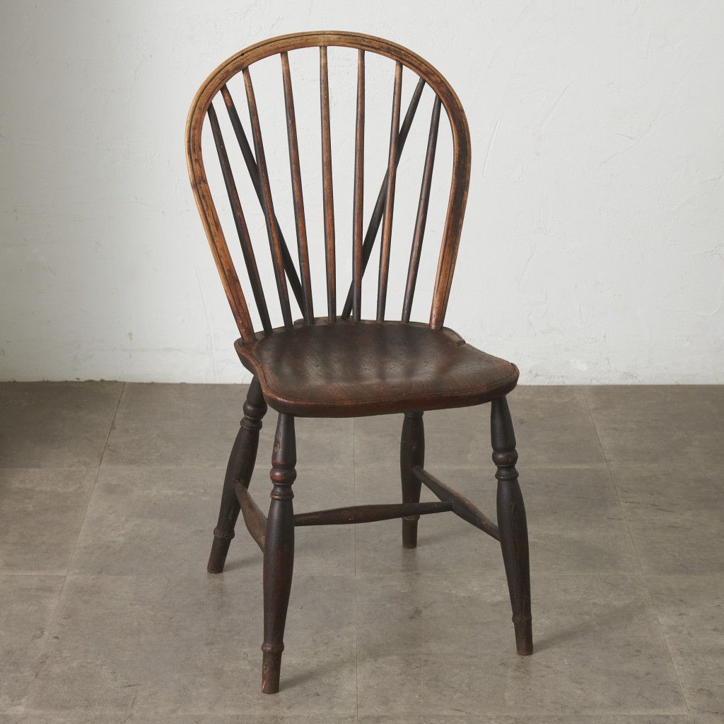 英国 アンティーク ウィンザーチェア 無垢材 フープバック ダイニング