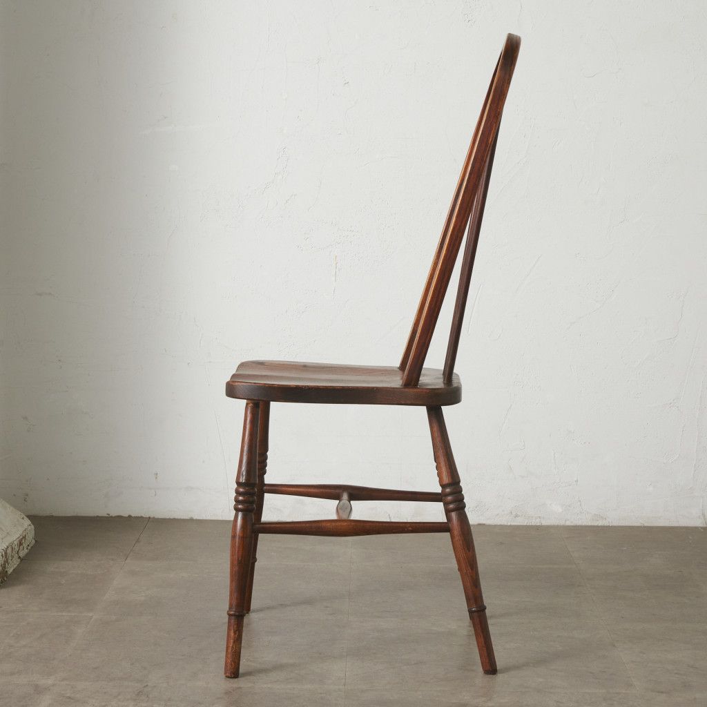 英国 アンティーク ハイバック ウィンザーチェア 無垢材 フープバック