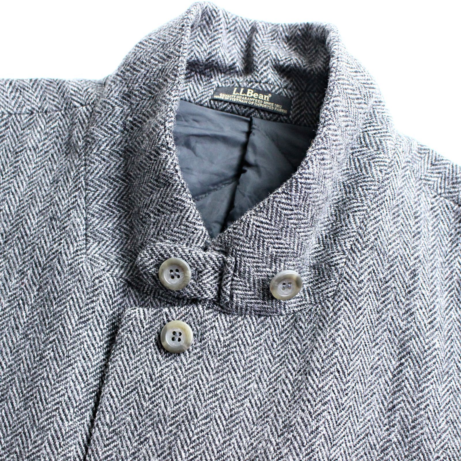 エルエルビーン テーラードジャケット ブレザー ヘリンボーン柄 ライトブルー ♪ dc31190851cf68f4bec64ce75f45cd