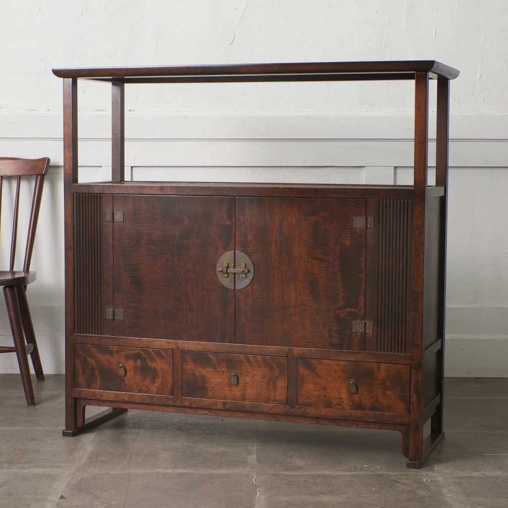 定58万 松本民芸家具 G型 朝鮮棚 ミズメ桜 李朝家具 李朝棚 飾り棚 飾