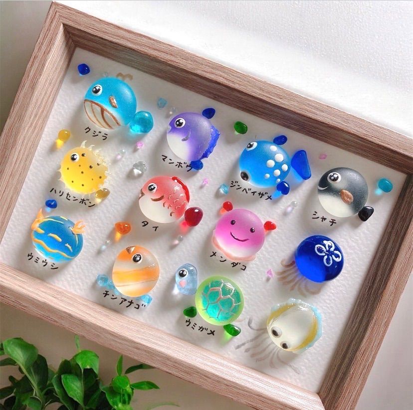 shopsで購入できます。3600円　まんまる♡お魚図鑑❣️ガラスアート　お魚 クーポンあり❣️まんまる♡海の仲間達❣️ガラスアート 海の生き物