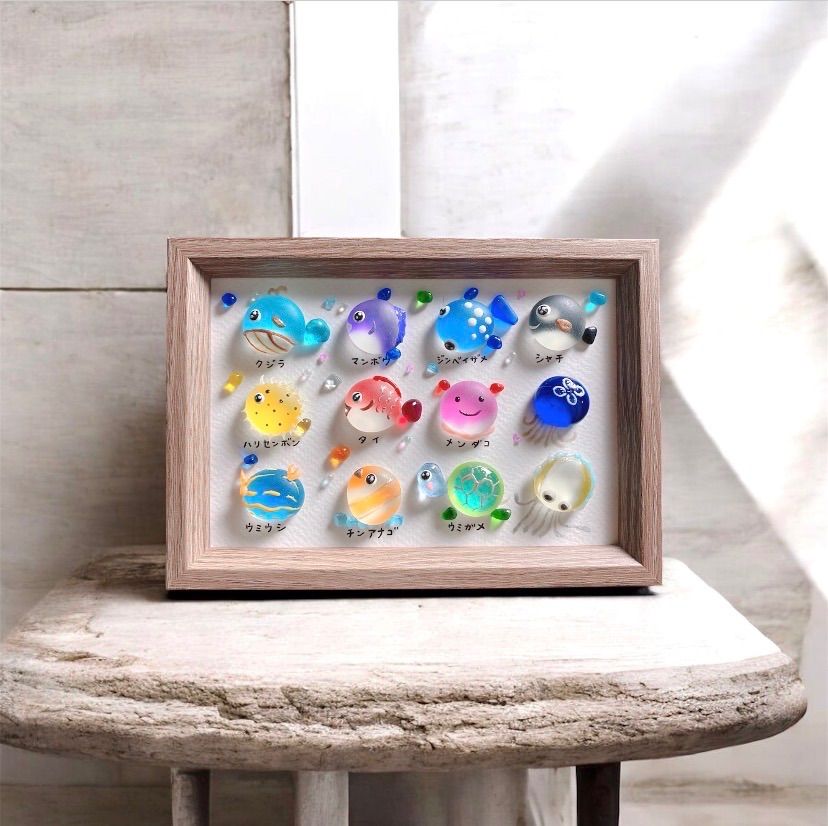 クーポンあり❣️まんまる♡海の仲間達❣️ガラスアート 海の生き物