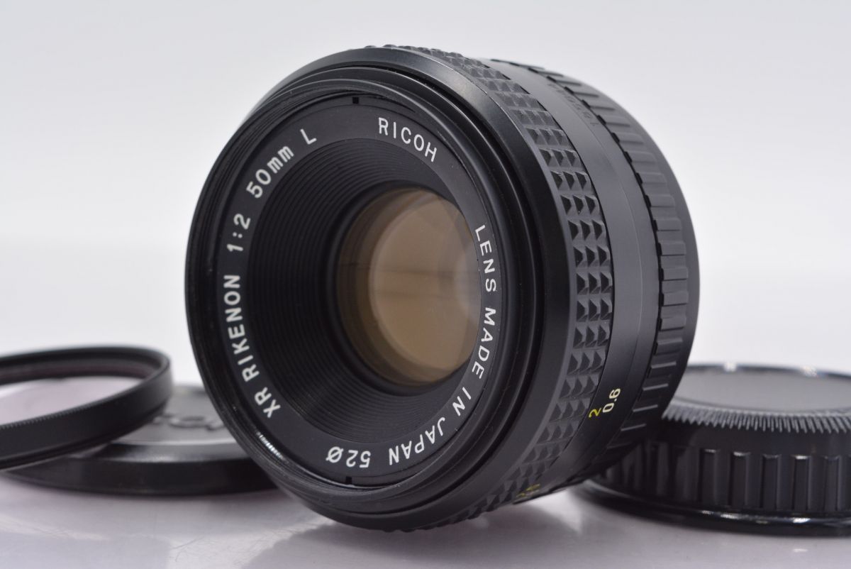 リコー RICOH XR RIKENON 50mm F2 L 前後キャップ&レンズフィルター付