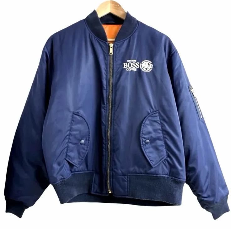 激レア BOSS COFFEE 90's ボスジャン MA-1 M サイズ 青 90's BOSS
