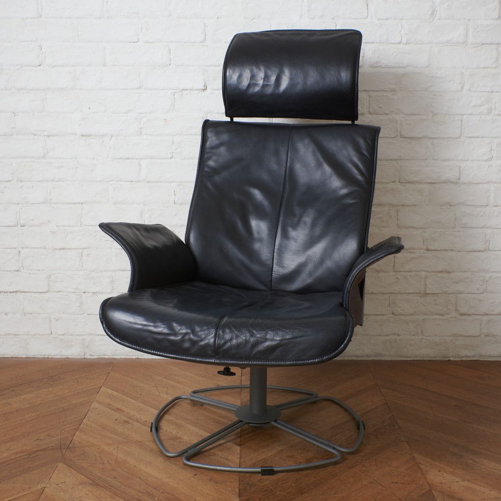 デンマーク KEBE リクライニング チェア 本革 1人掛け パーソナル