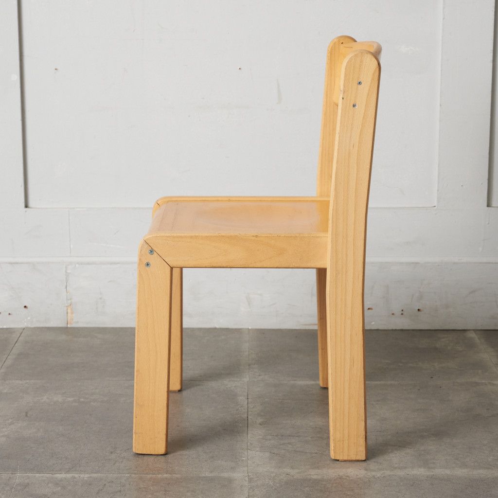 英国 ヴィンテージ スタッキングチェア プライウッド ビーチ 木製