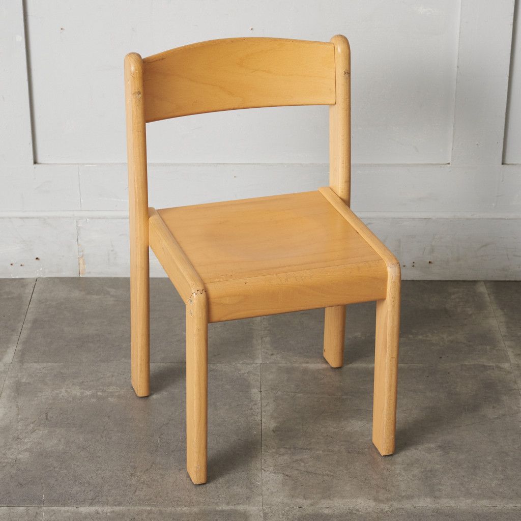 英国 ヴィンテージ スタッキングチェア プライウッド ビーチ 木製
