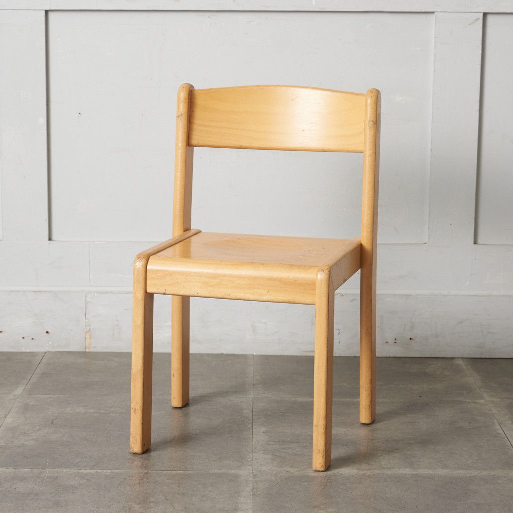 英国 ヴィンテージ スタッキングチェア プライウッド ビーチ 木製