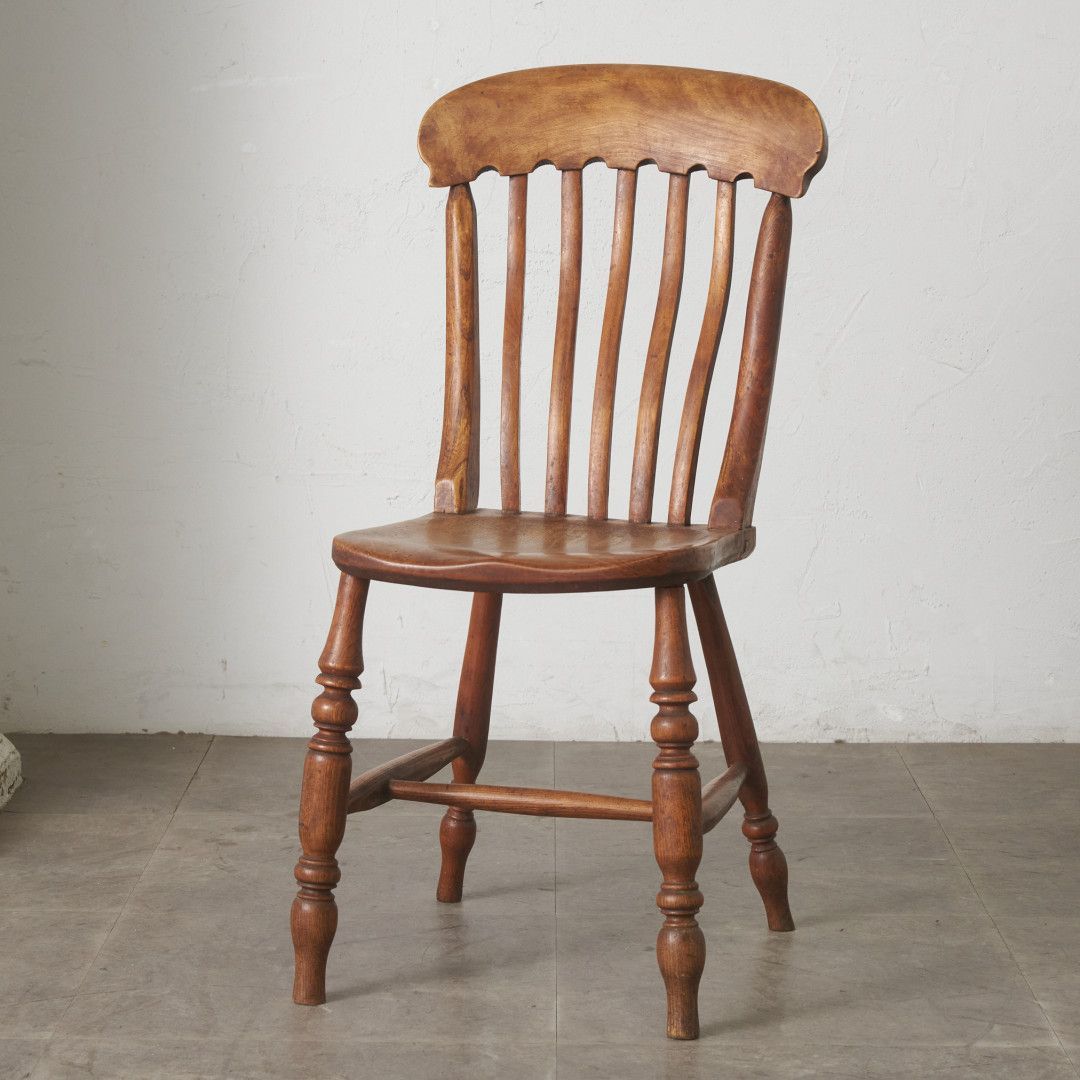 英国 アンティーク キッチンチェア エルム 無垢材 チェア 椅子