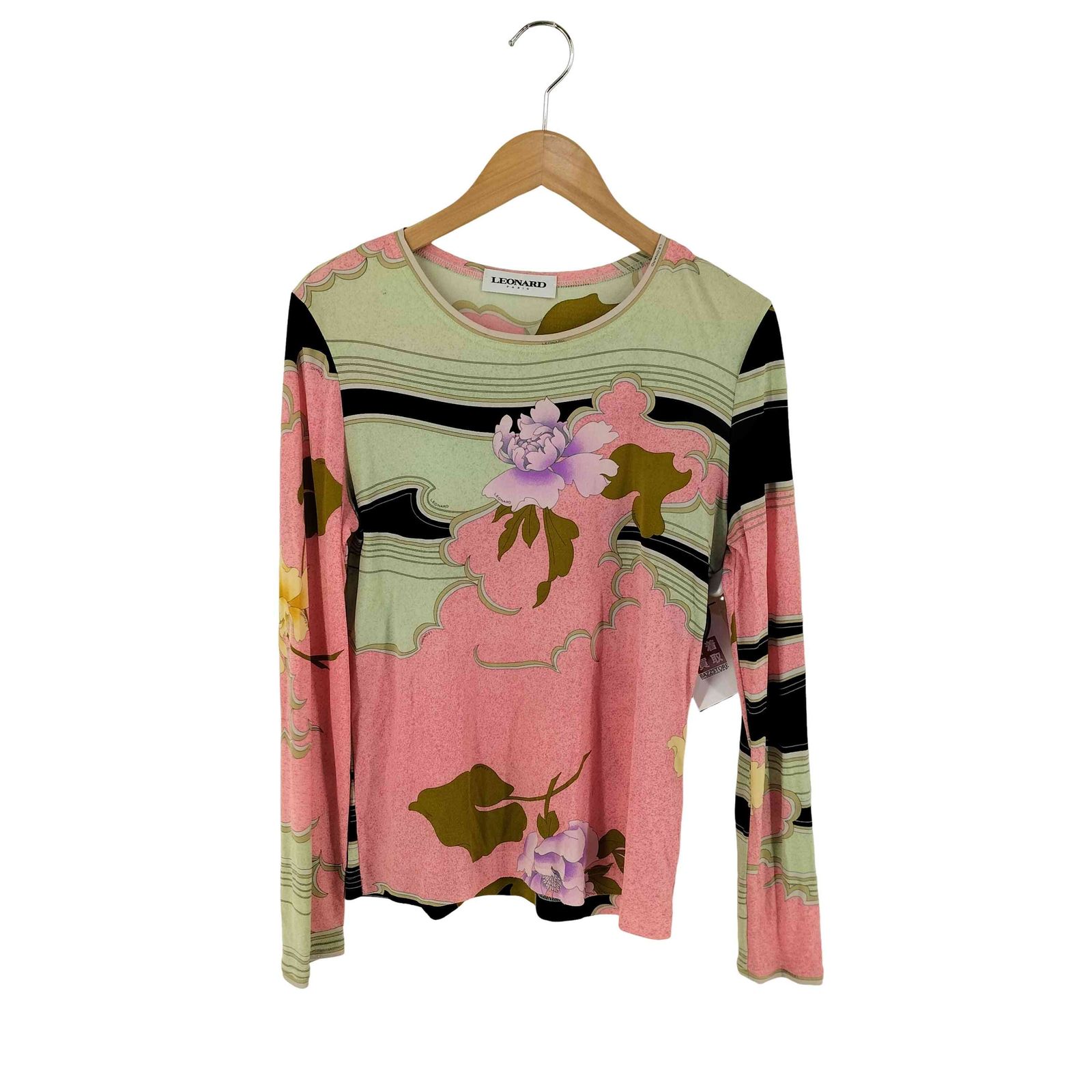 レオナール LEONARD シルク100 総柄 カットソー レディース FR：40
