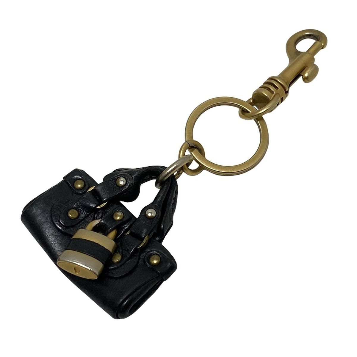 Chloe(クロエ) キーホルダー(チャーム) - 黒×ゴールド バッグ モチーフ