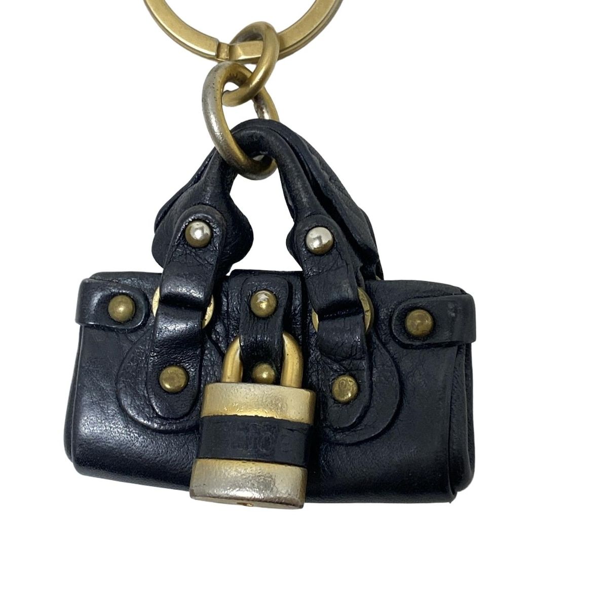 Chloe(クロエ) キーホルダー(チャーム) - 黒×ゴールド バッグ モチーフ
