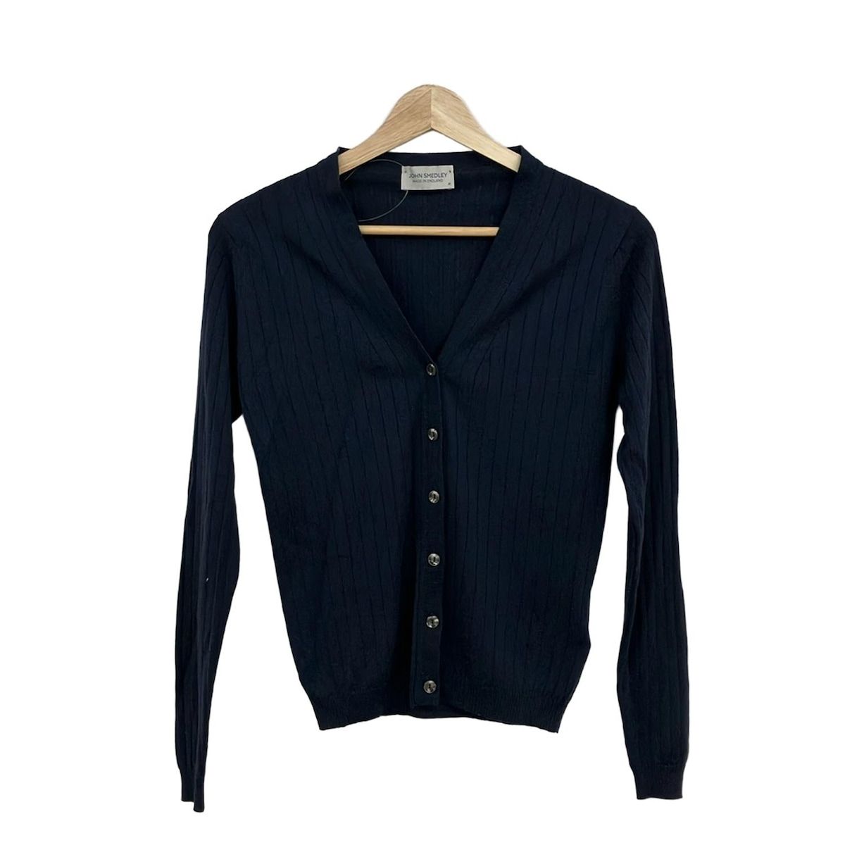 美品 JOHN SMEDLEY カーディガン サイズM ダークネイビー 薄手 JOHN SMEDLEY(ジョンスメドレー) カーディガン サイズM M レディース