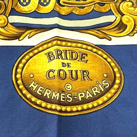 エルメス HERMES シルク スカーフ カレ90 F. De LA PERRIERE 大判 総柄