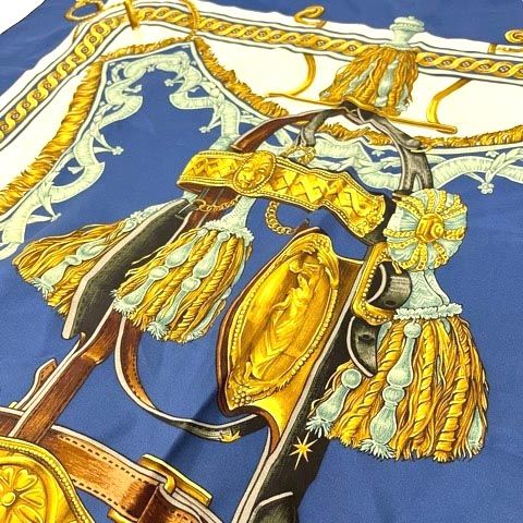 エルメス HERMES シルク スカーフ カレ90 F. De LA PERRIERE 大判 総柄