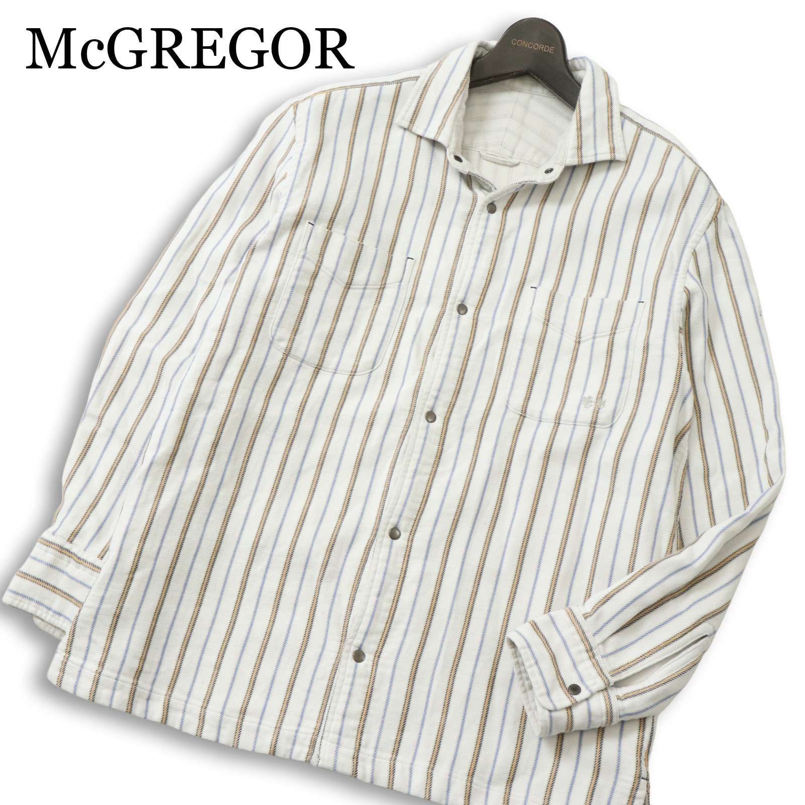 McGREGOR マクレガー 通年 2way リバーシブル☆ ロゴ刺繍 ストライプ 