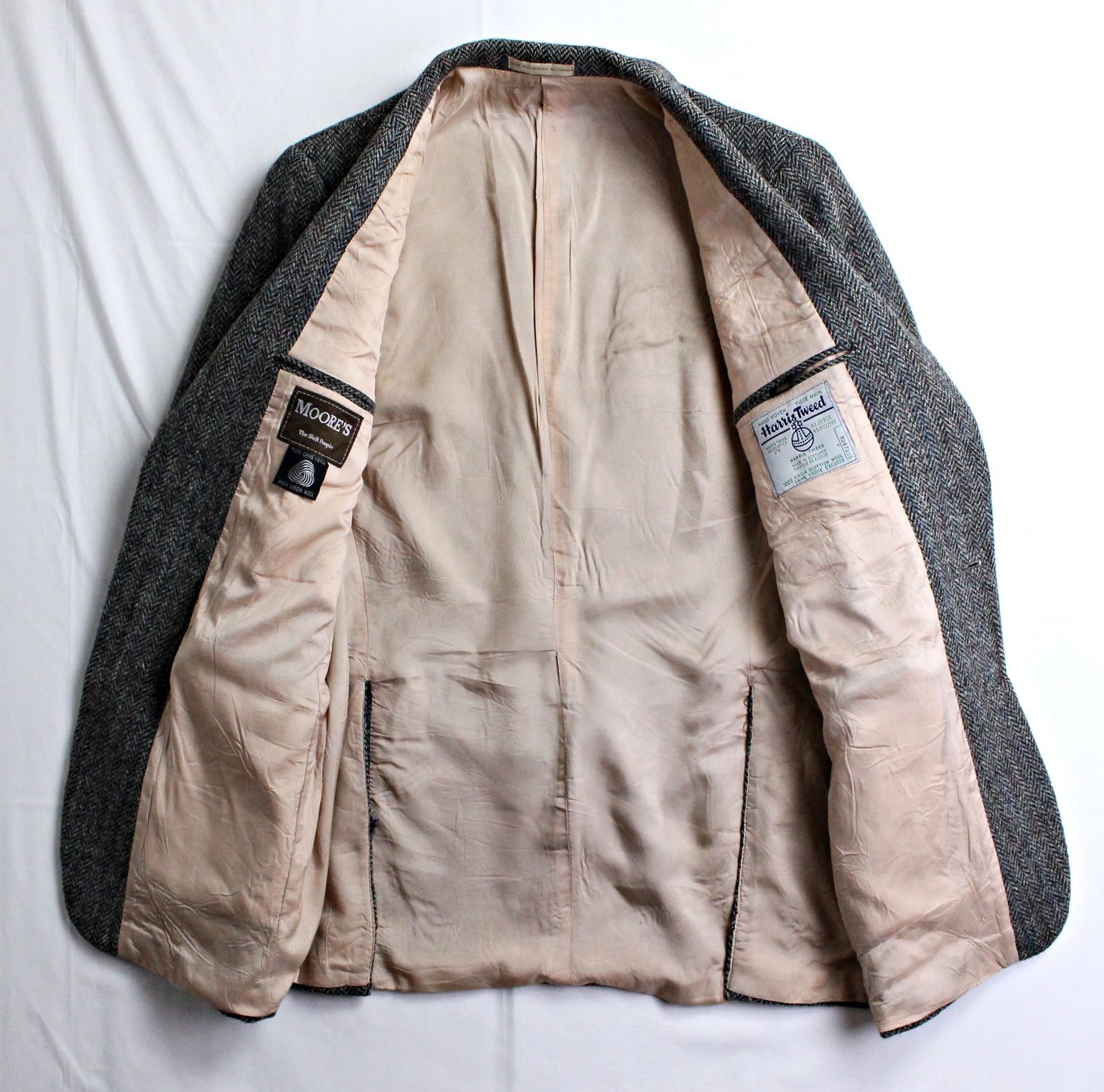 80s ビンテージ 旧タグ ハリスツイード テーラードジャケット L～XL