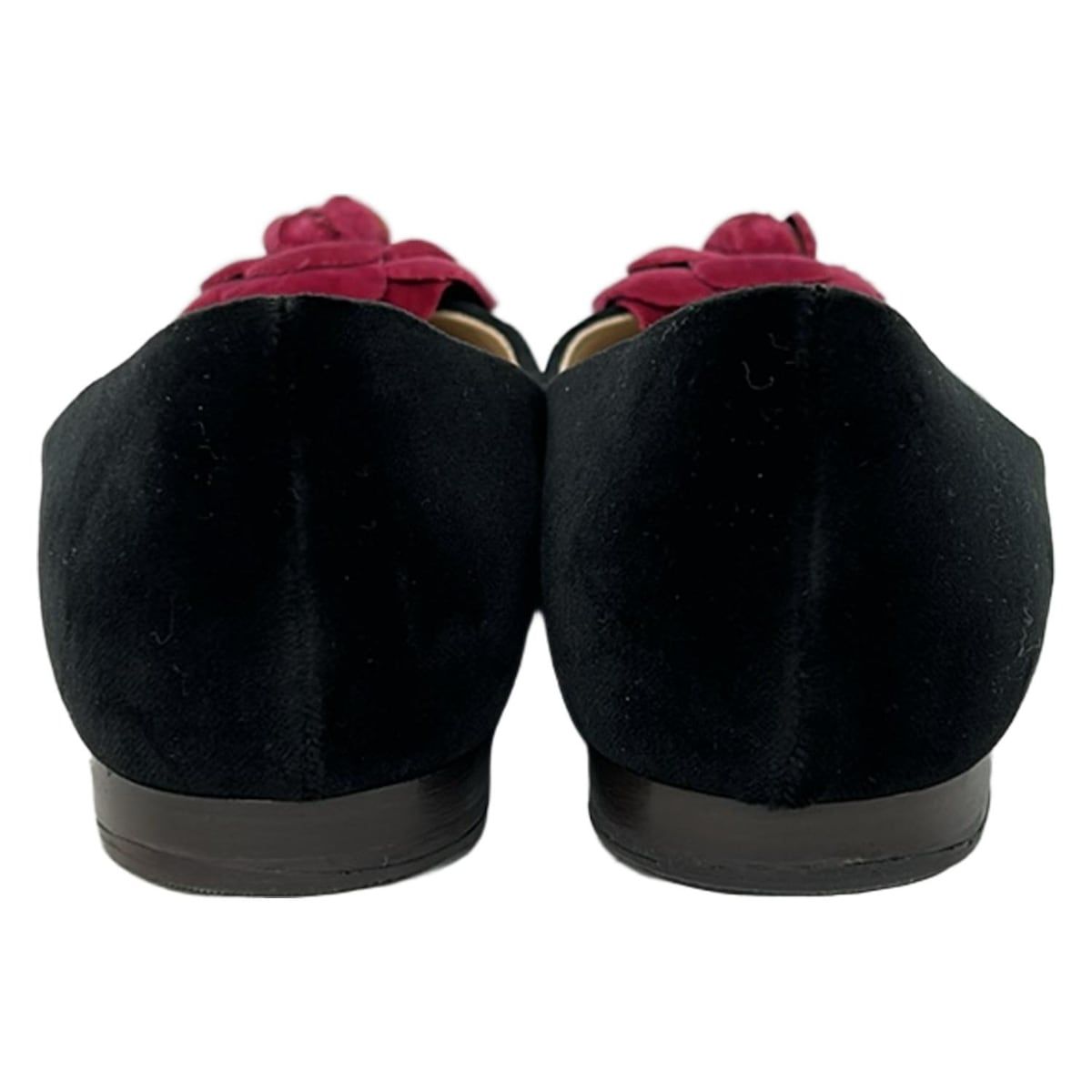 CHANEL(シャネル) フラットシューズ 38 レディース - G27312 黒×ピンク