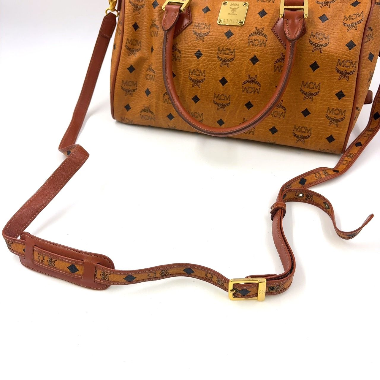 MCM ヴィセトス ショルダーバッグ レザー×PVC ブラウン ハンドバッグ