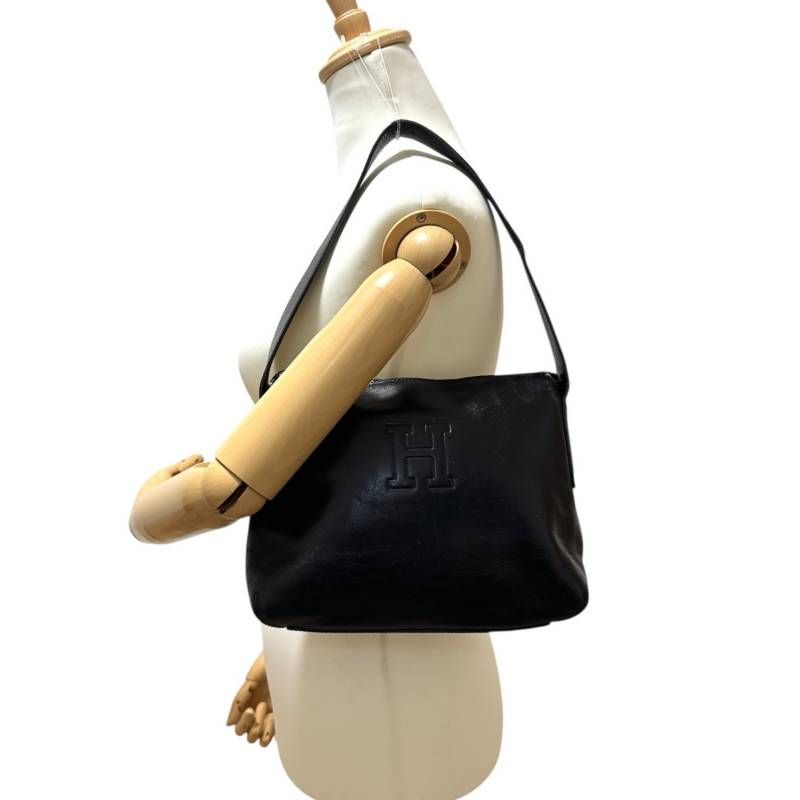 専用 ヒロフ HIROFU ワンショルダーバッグ レザー ブラック 型押しロゴ HIROFU ヒロフ☆ショルダーバッグ ワンショルダー 肩掛け 型押し ロゴ