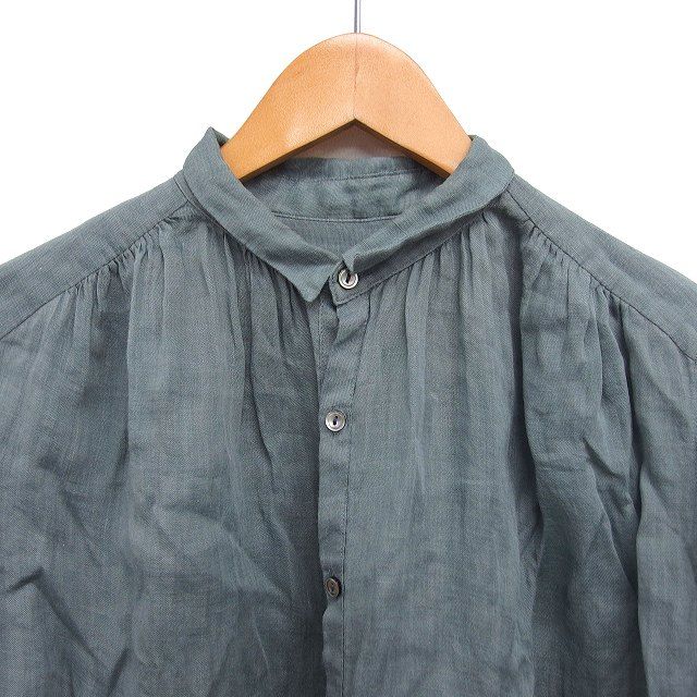 パドカレ pas de calais スモールカラー リネン シャツ ブラウス