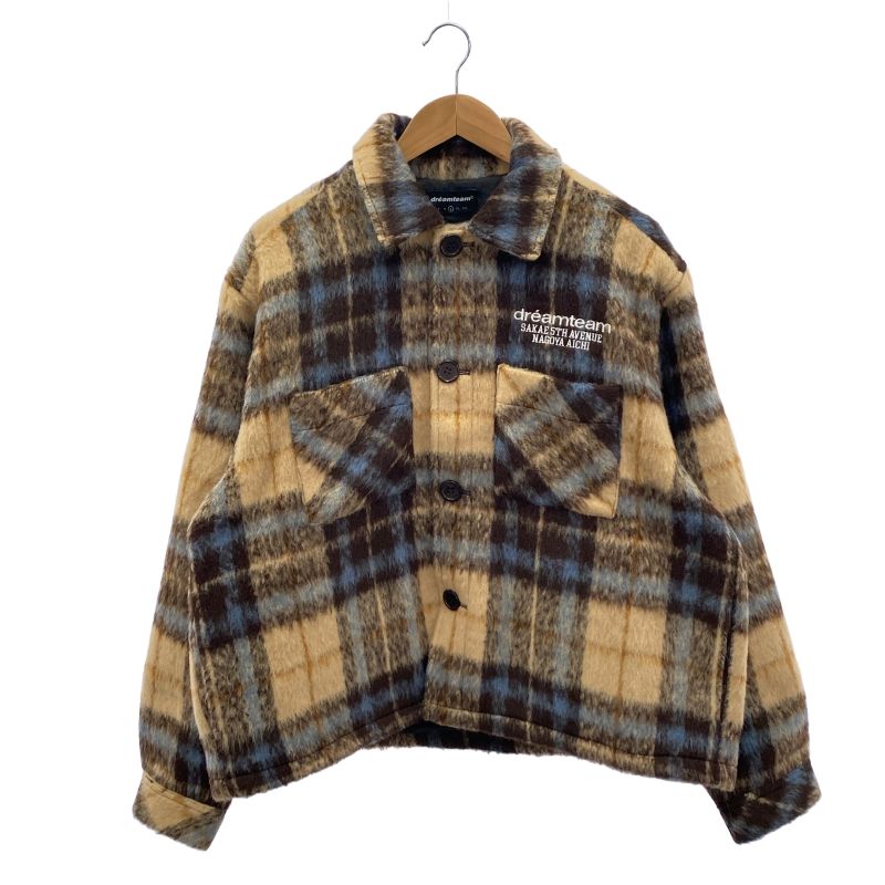 【中古】DREAM TEAM D Star Logo Mohair Flannel Jacket サイズL ブラウン ドリームチーム[91][240091400116] 中古】DREAM TEAM D Star Logo Mohair Flannel Jacket サイズL