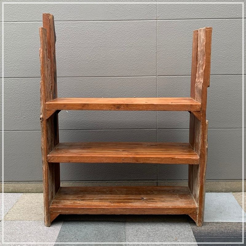 アジアンテイスト 飾り棚 3段 ウッドラック W1225×D370×H1625