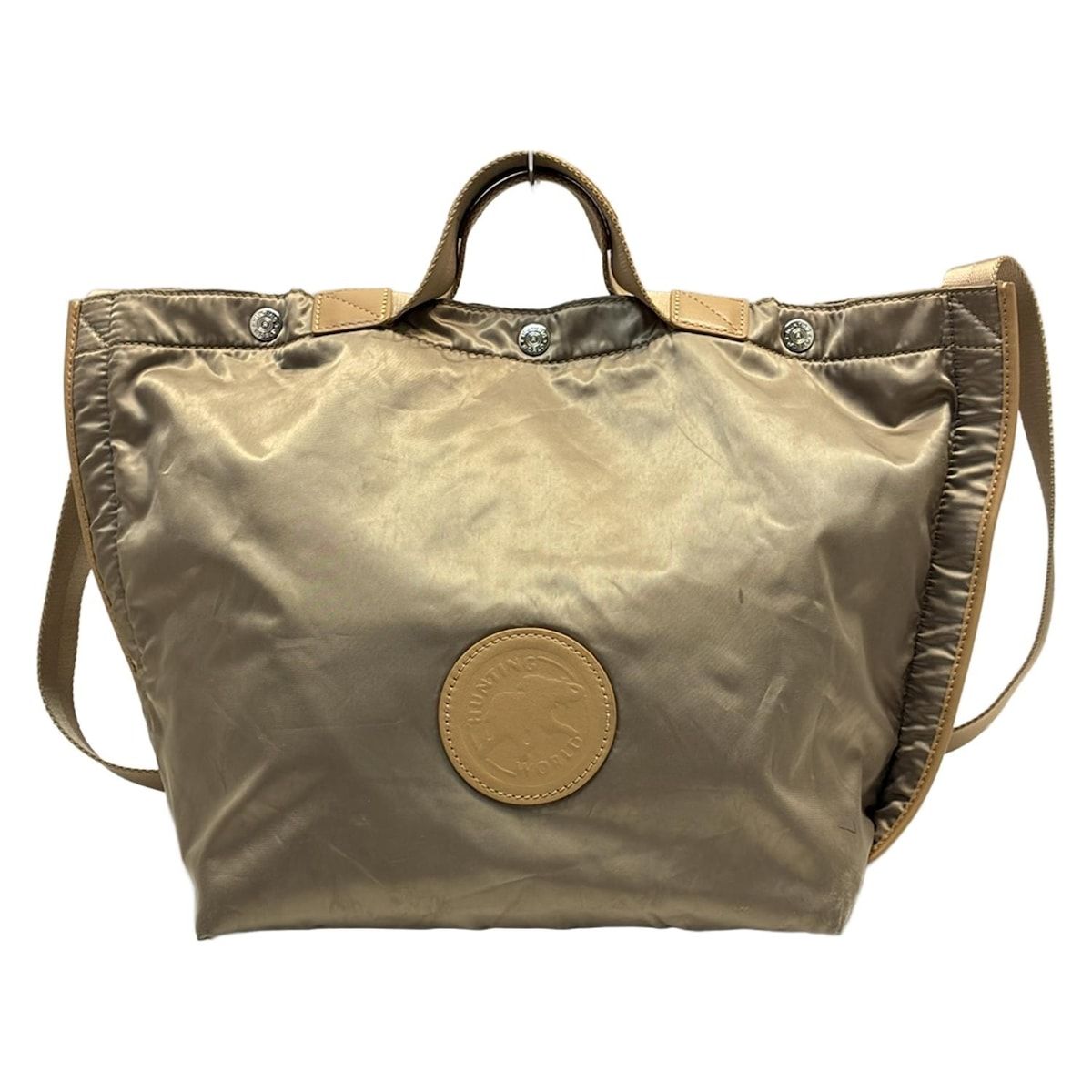 HUNTING WORLDレザー ショルダーバッグ ベージュ HUNTING WORLD(ハンティングワールド) ショルダーバッグ - グレー