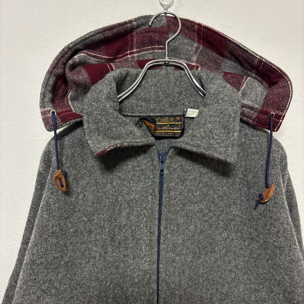 Eddie Bauer】 70～80s 黒タグ後期 USA製 MADE IN USA ウールコート