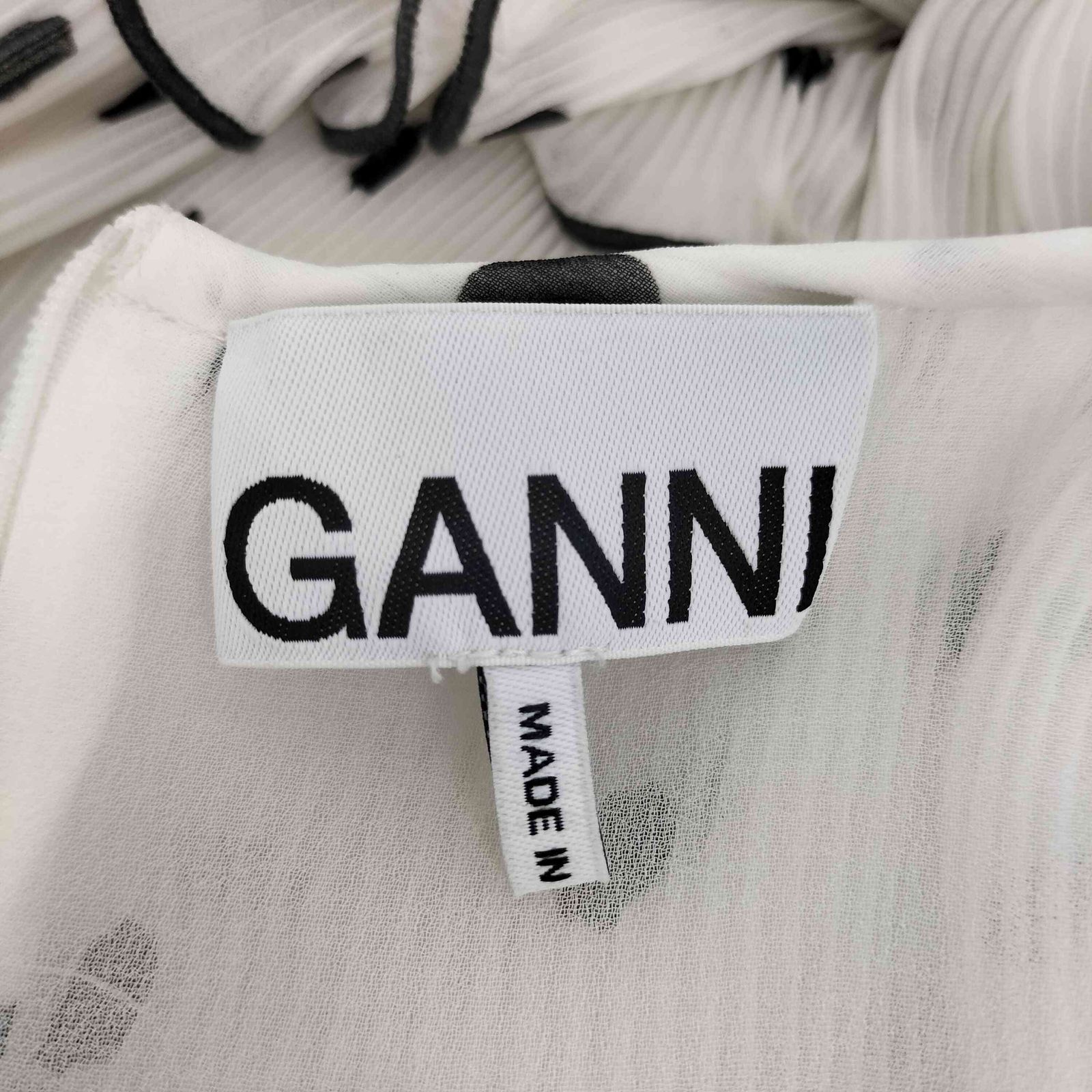 ガニー Ganni ドット柄 プリーツワンピース レディース 42 - メルカリ