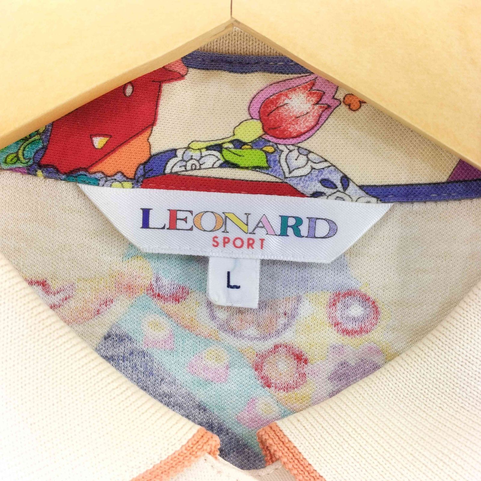 レオナールスポーツ LEONARD SPORT シルク100 総柄 ポロシャツ