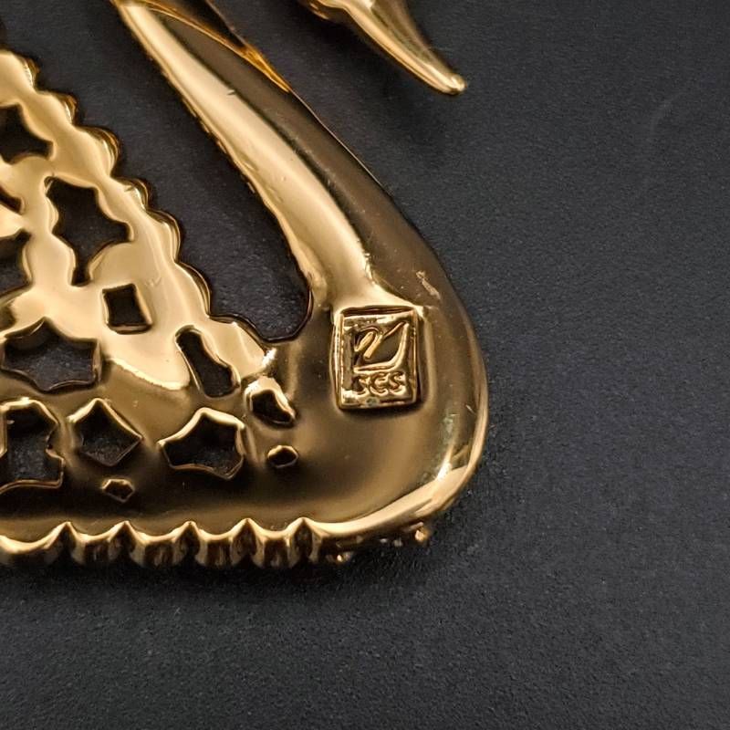 美品 SWAROVSKI スワロフスキー ブローチ Centenary Swan スワン 白鳥