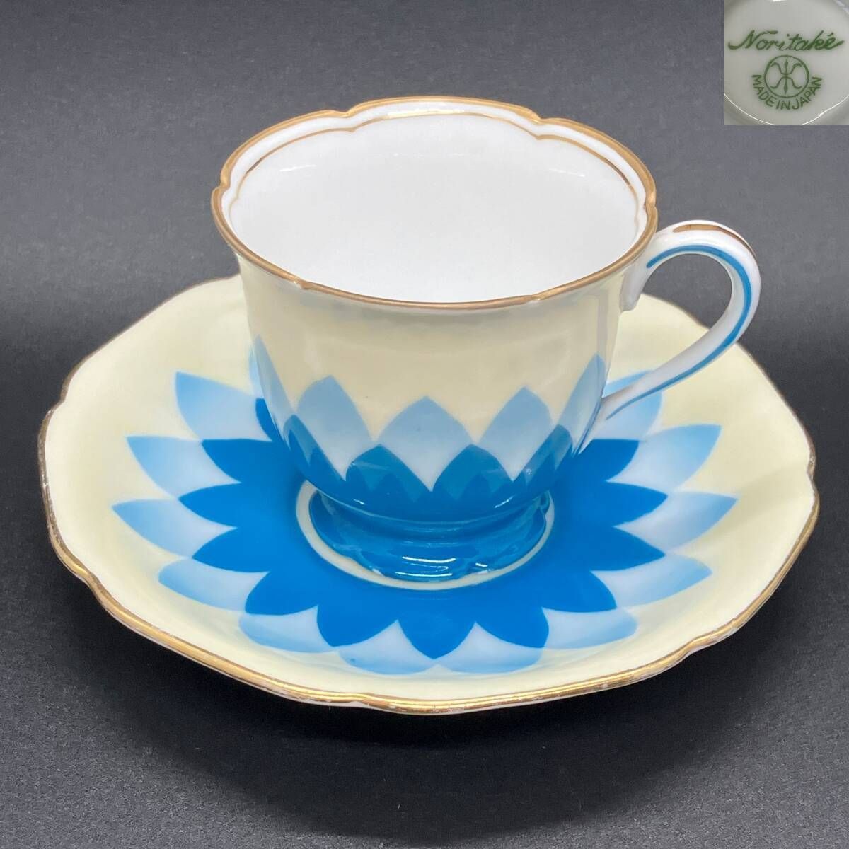 オールドノリタケ デミタス カップ&ソーサー アールデコ クリーム