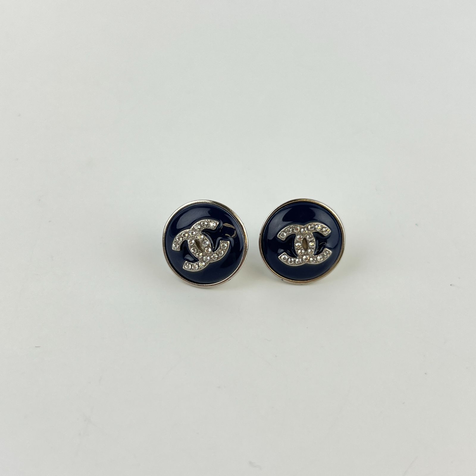 中古】CHANEL シャネル ココマーク アクセサリー ピアス ネイビー 