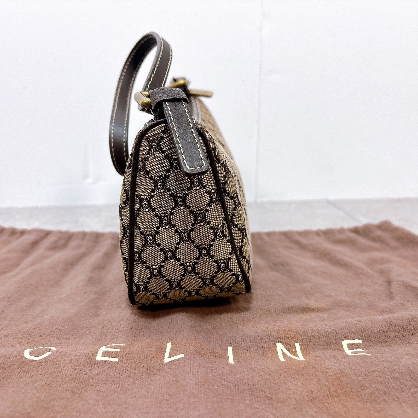 CELINE セリーヌ マカダム柄 ショルダーバッグ ポーチ ハンドバッグ 