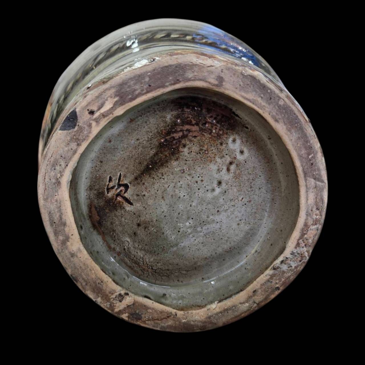 人間国宝 金城次郎 線彫魚海老文壺 壺屋焼 魚紋花瓶 琉球 やちむん