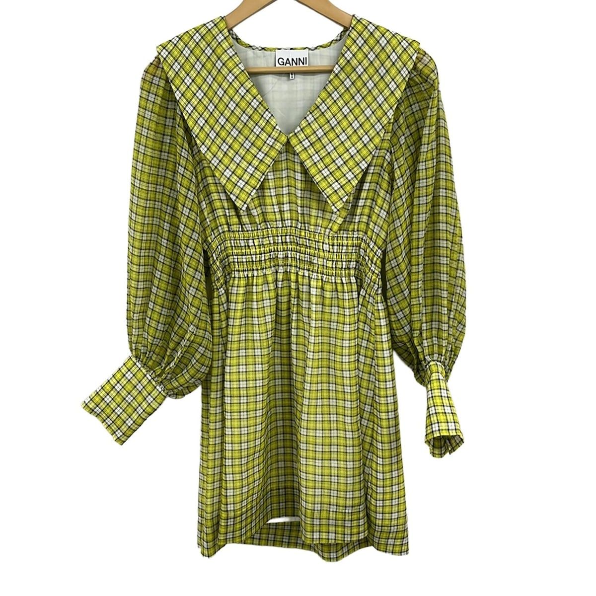 GANNI(ガニー) ワンピース サイズ32 XS レディース美品 - イエロー