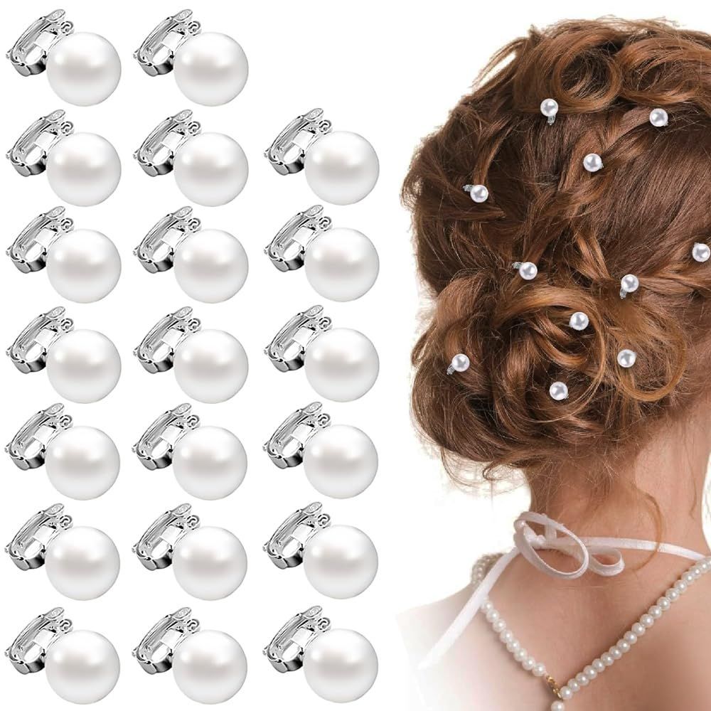 数量限定 かわいい ヘアリング クリップ式 ミニパールヘアクリップ