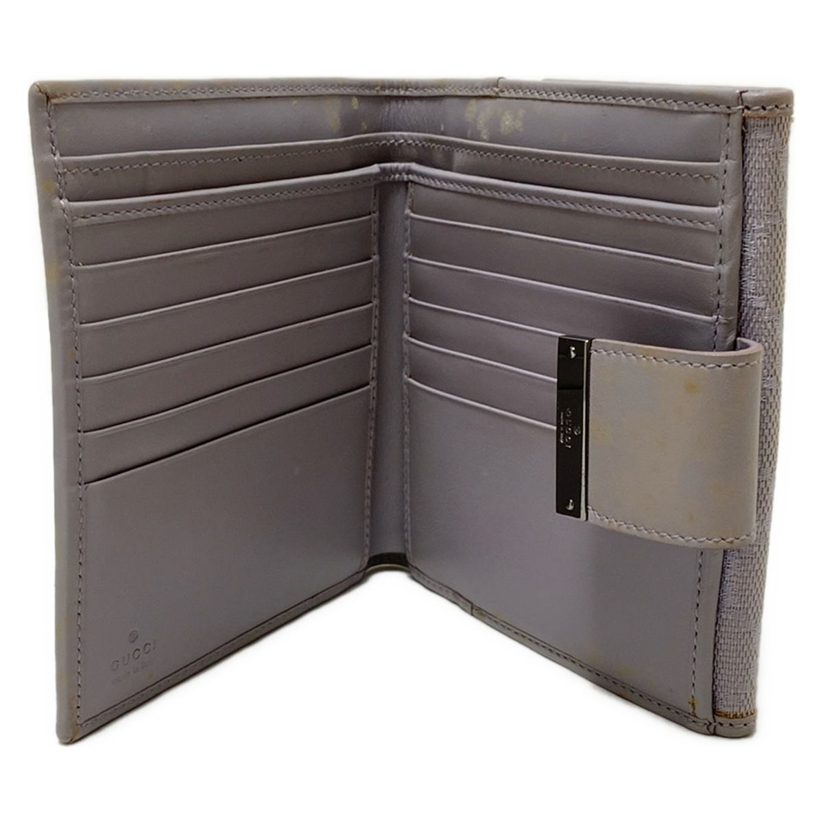 GUCCI(グッチ) Wホック財布 GG柄 74209 パープル レザー - メルカリ